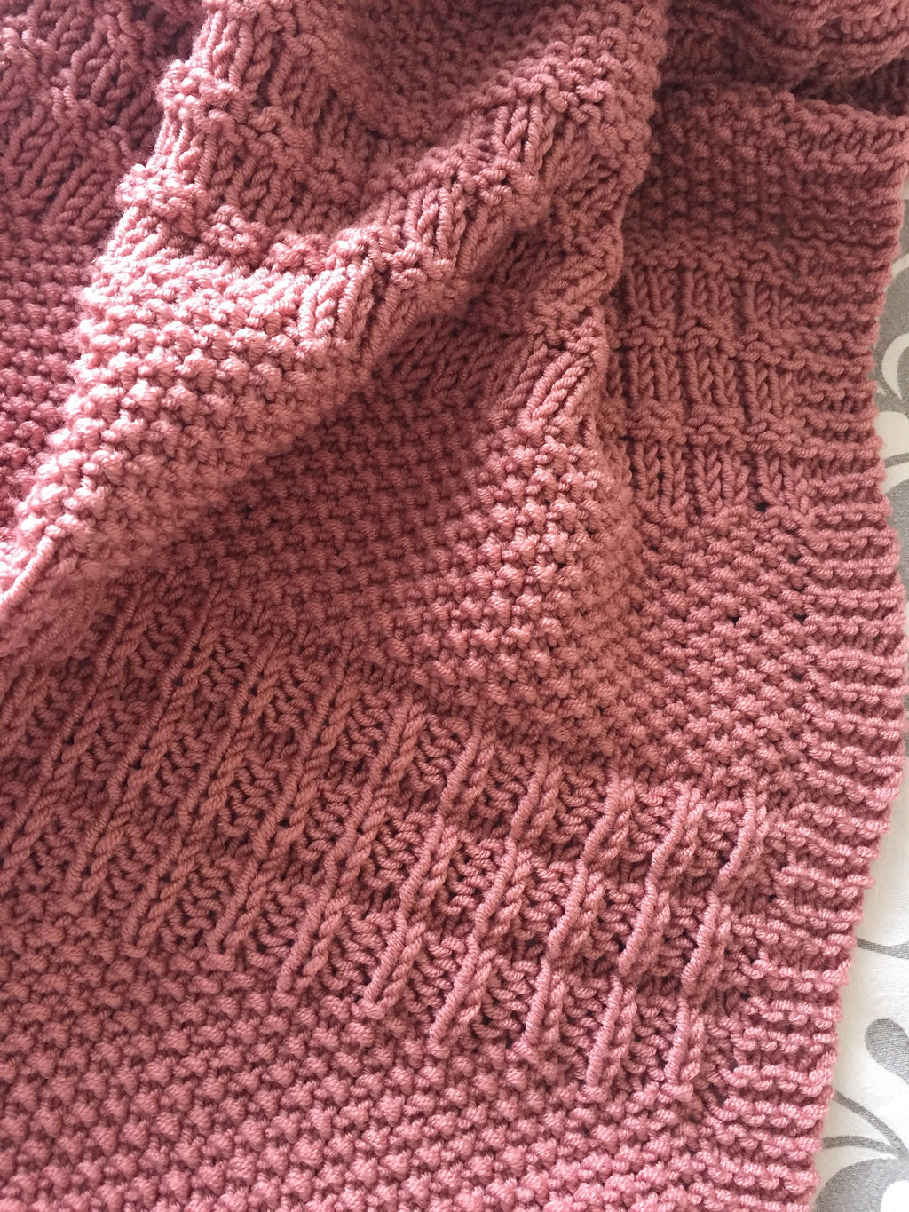 Knitting Pattern ~ Dorete Baby Blanket ~ Easy Knit for Beginners ~ENGLISH ~ PDF Download