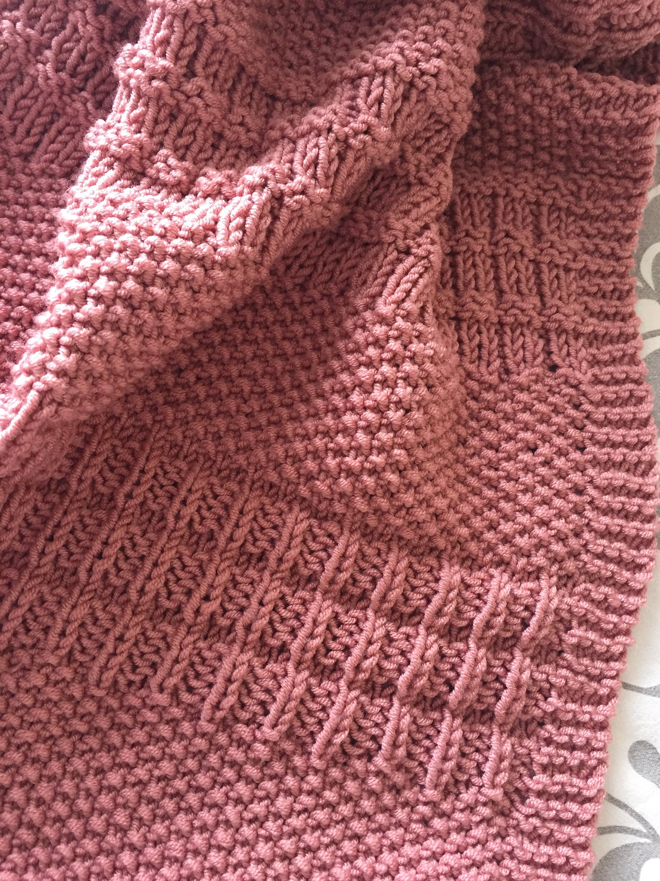 Knitting Pattern ~ Dorete Baby Blanket ~ Easy Knit for Beginners ~ENGLISH ~ PDF Download