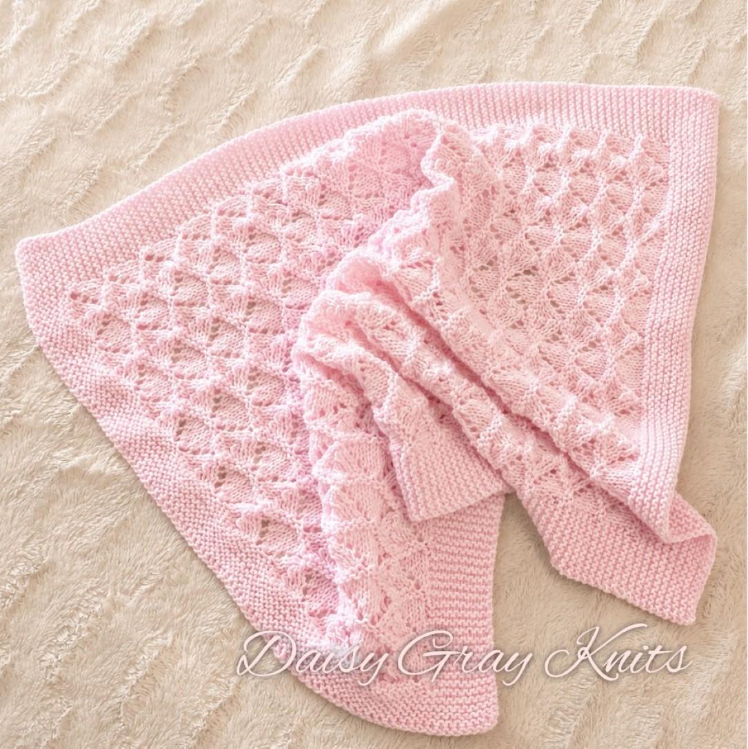 Knitting pattern ~ Dara Baby Blanket in DK Yarn ~ ENGLISH ~ PDF Download