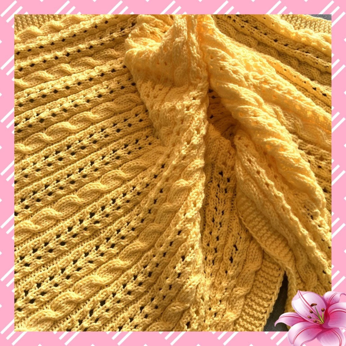 Knitting pattern ~ Lucie Baby Blanket  ~   ENGLISH ~  PDF Download