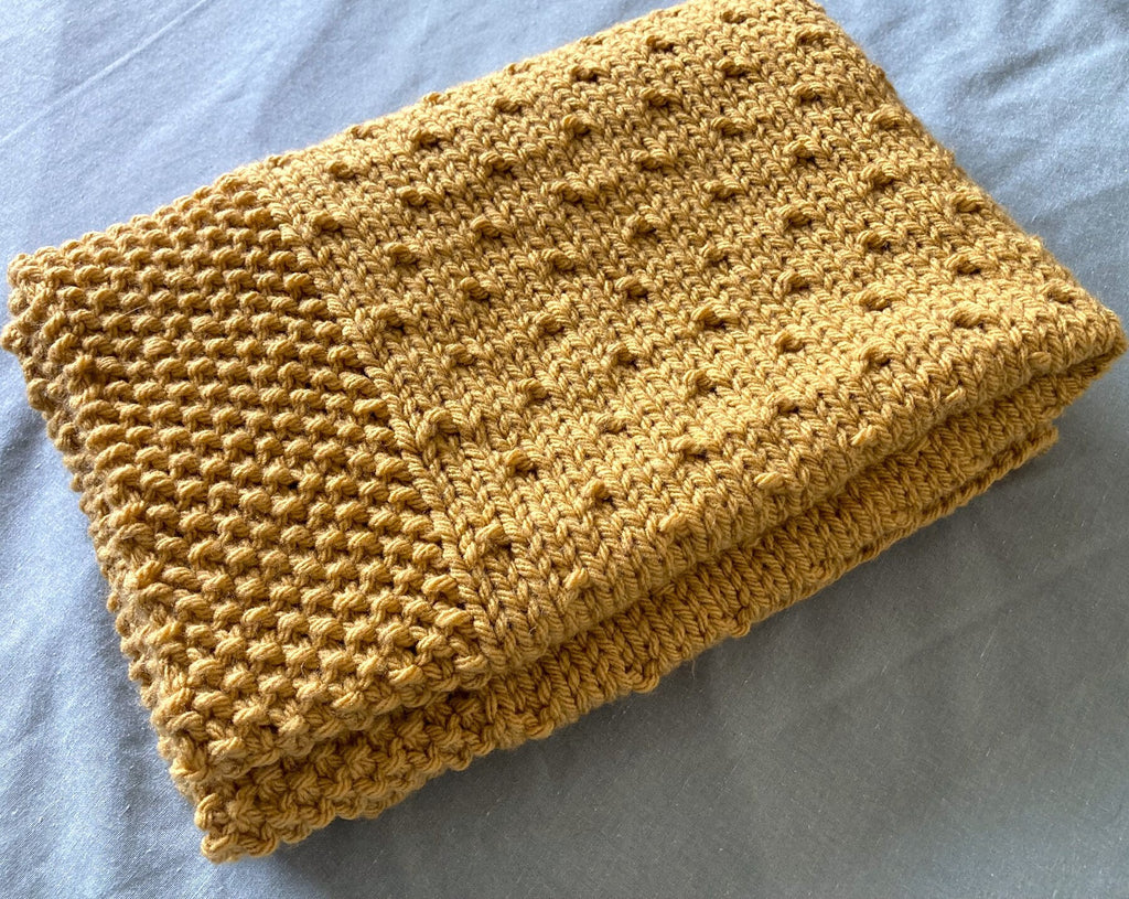 Knitting pattern ~ Moss & Seed Baby Blanket ~ Easy , Quick Knit ~ ENGLISH ~ PDF Download