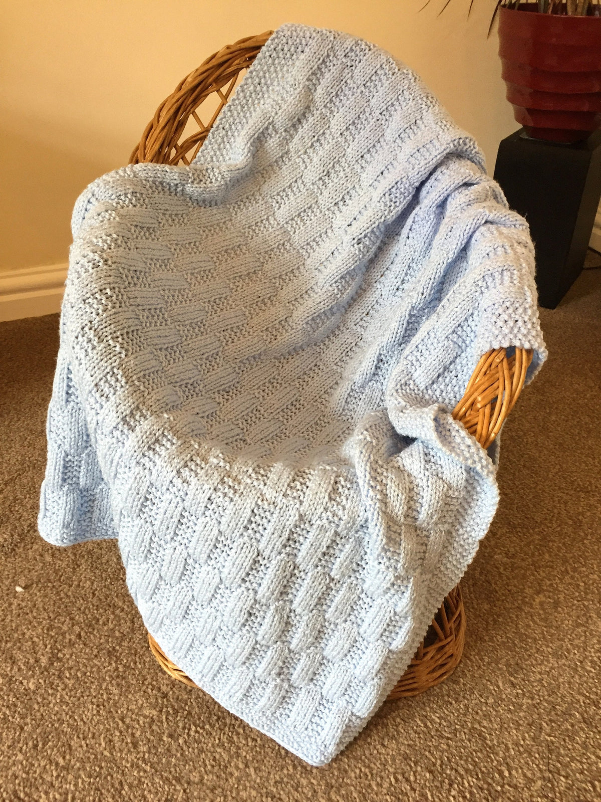 Knitting pattern ~ Rectangles Simple Baby Blanket  ~ ENGLISH ~  PDF Download