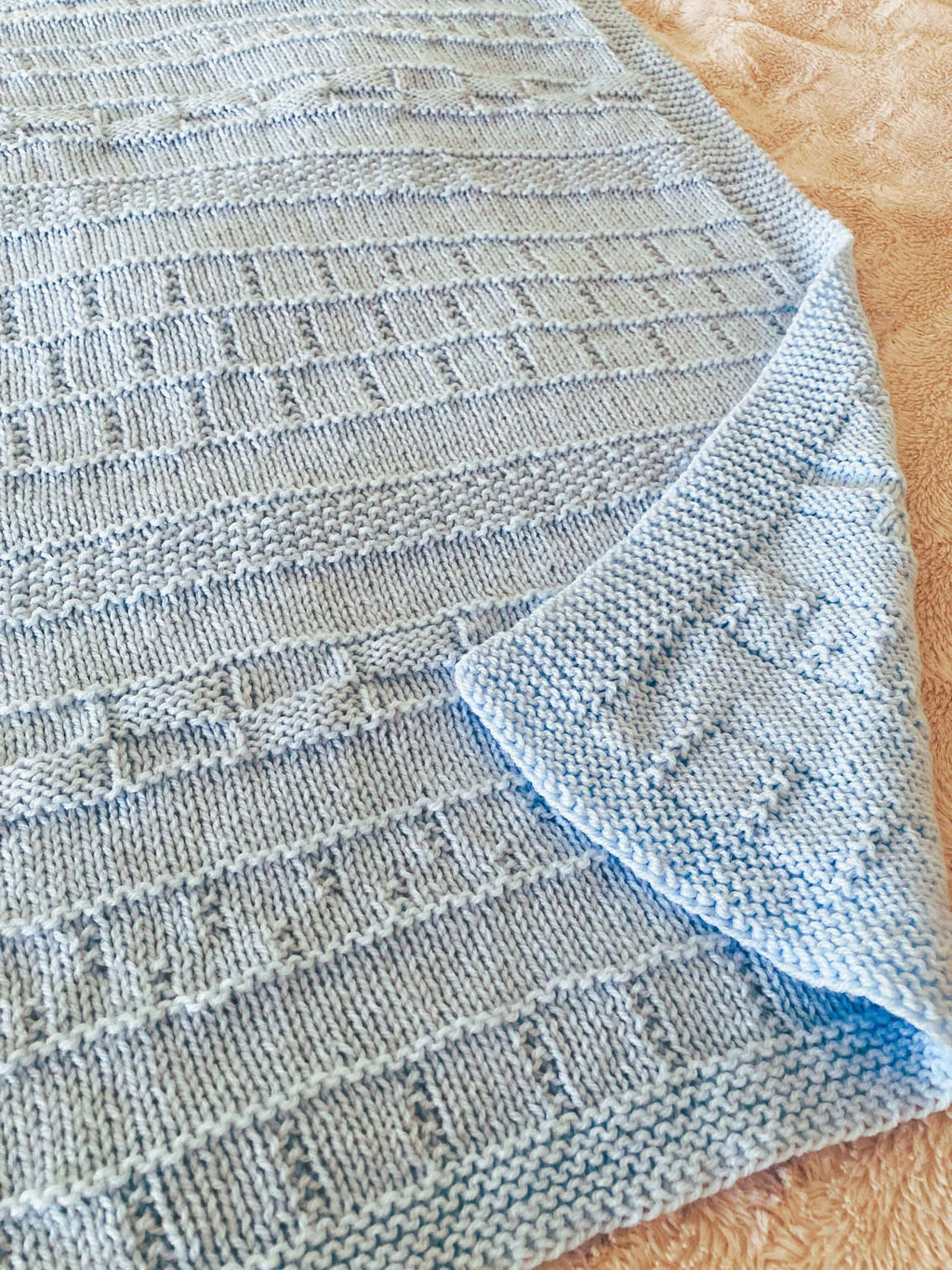 Knitting pattern ~ Gina Baby Blanket in Aran or DK ~ ENGLISH ~ PDF Download