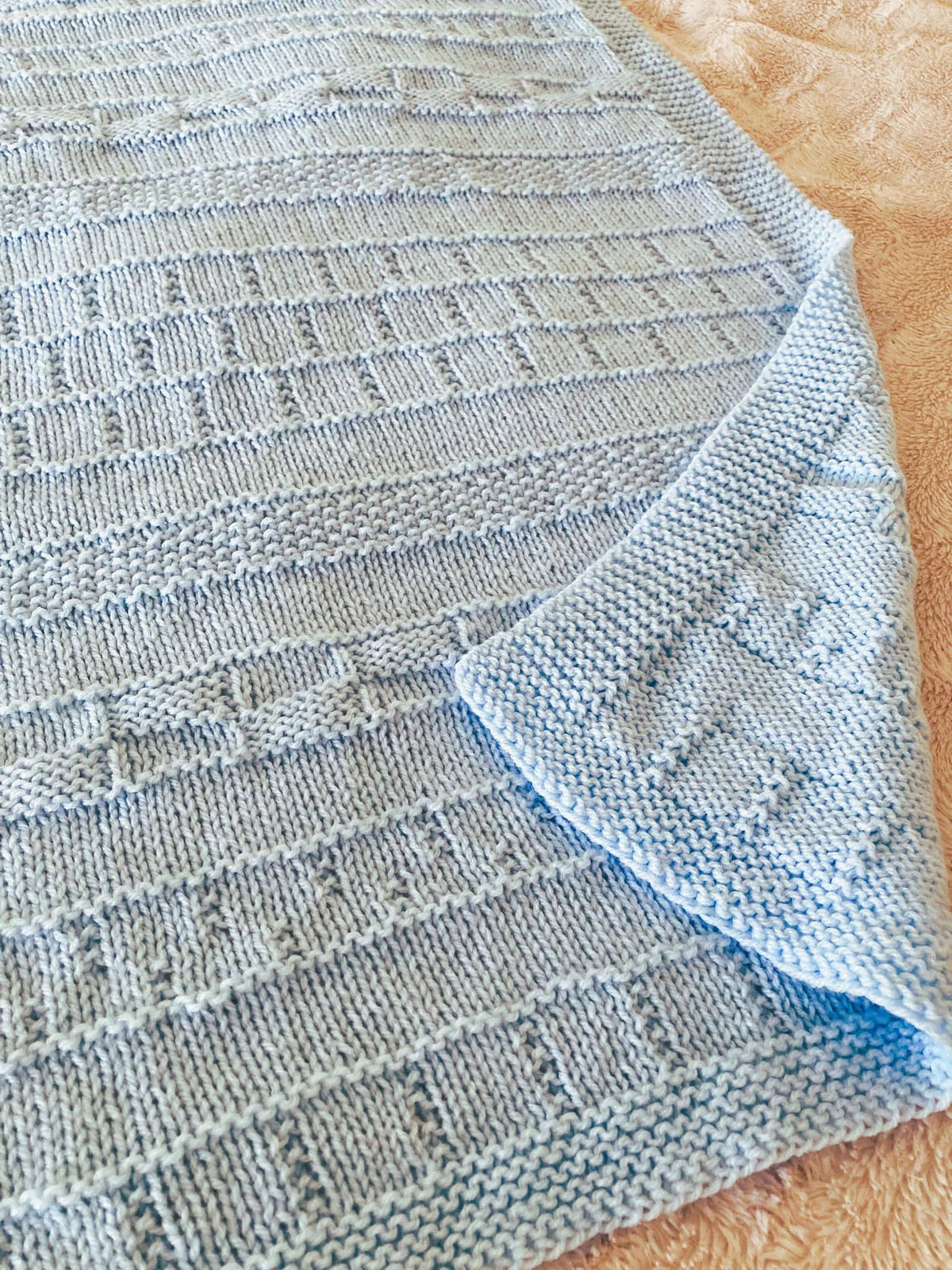 Knitting pattern ~ Gina Baby Blanket in Aran or DK ~ ENGLISH ~ PDF Download
