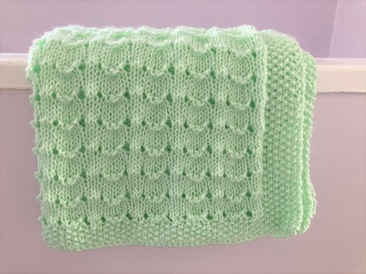 Knitting pattern ~ Sea Shells Baby Blanket ~ ENGLISH ~ PDF Download