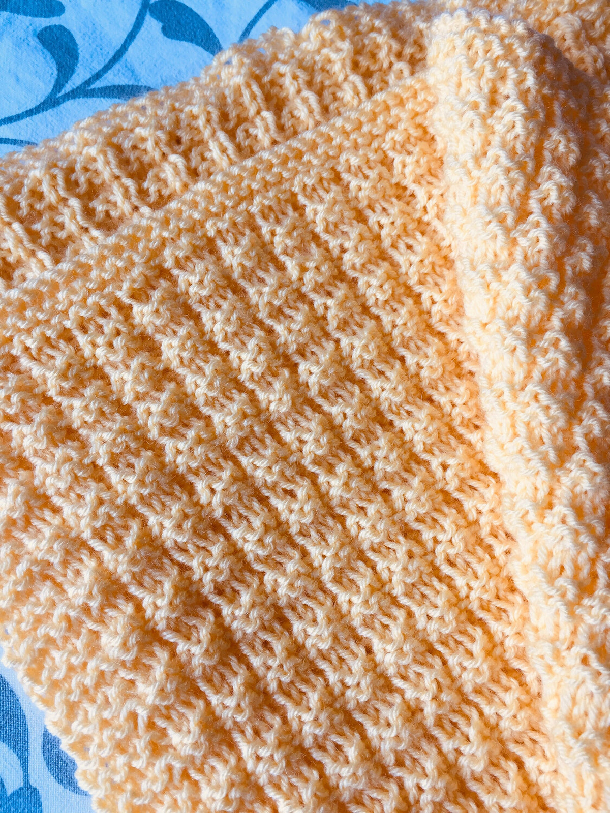 Knitting pattern ~ Simple Waffle Baby Blanket Pattern ~ENGLISH ~ PDF Download