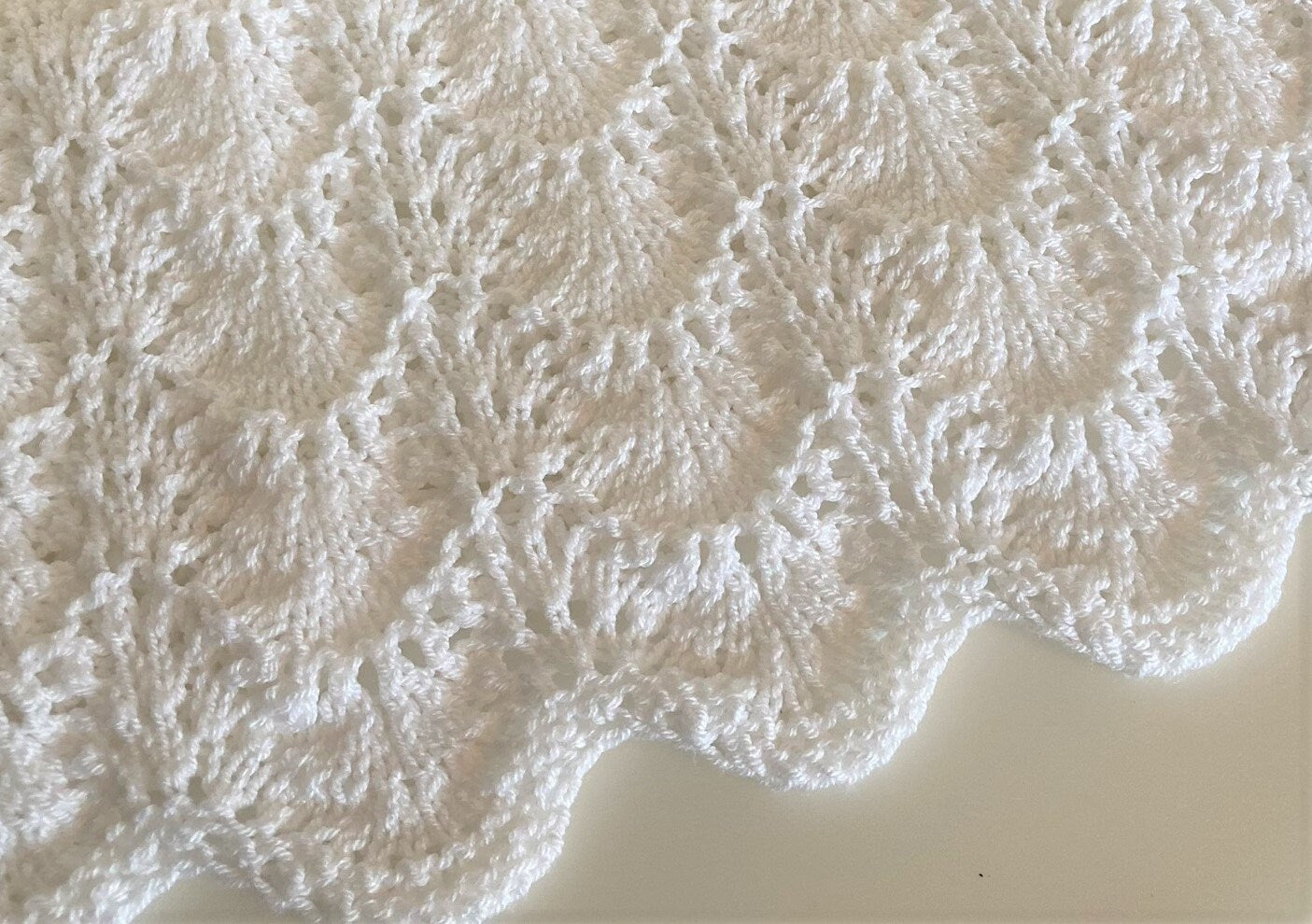 Knitting pattern ~ Shells & Lace Baby Blanket ~ ENGLISH ~ PDF Download