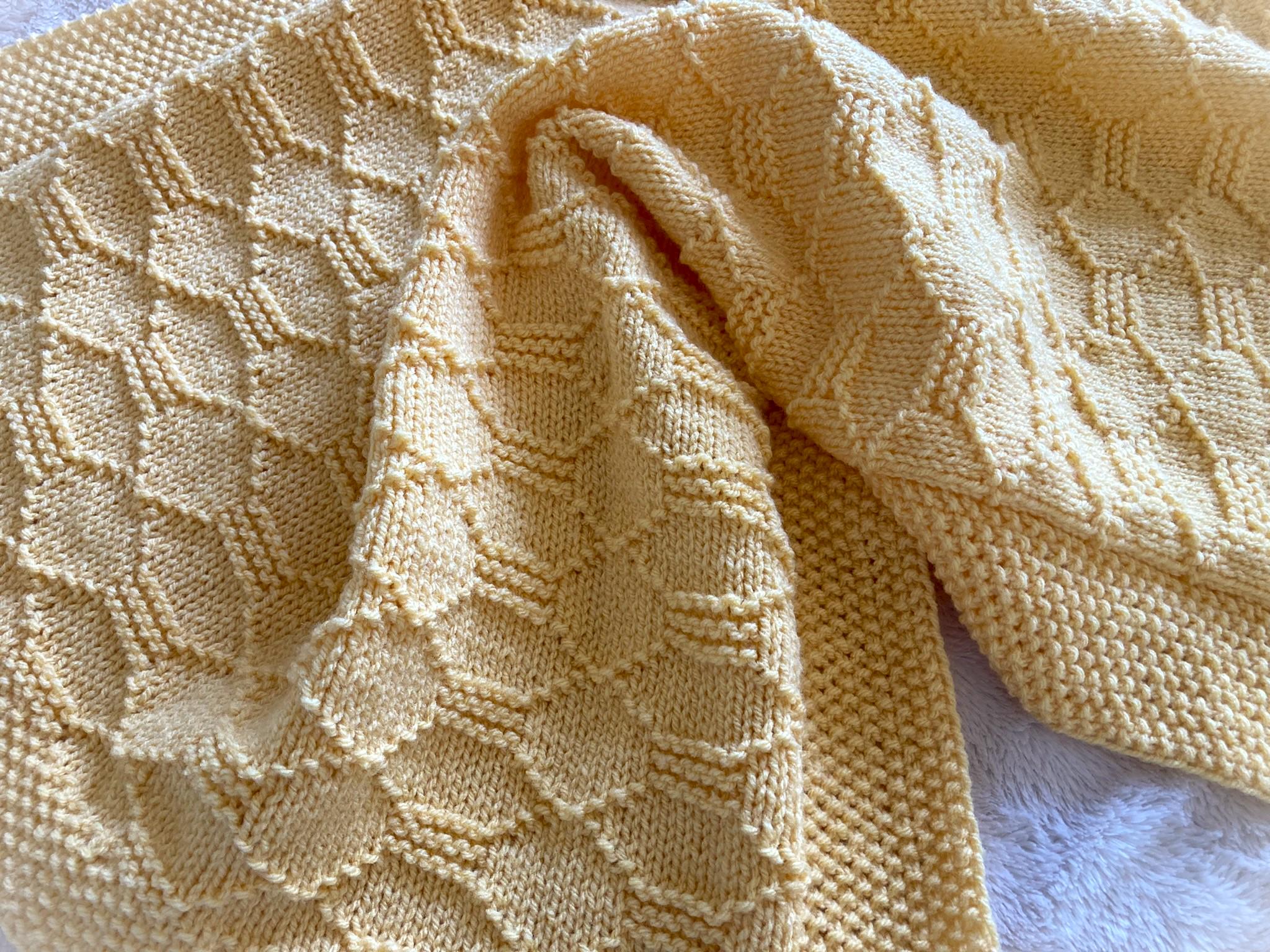 Knitting pattern ~ Shapes Baby Blanket in DK Yarn ~ ENGLISH ~  PDF Download
