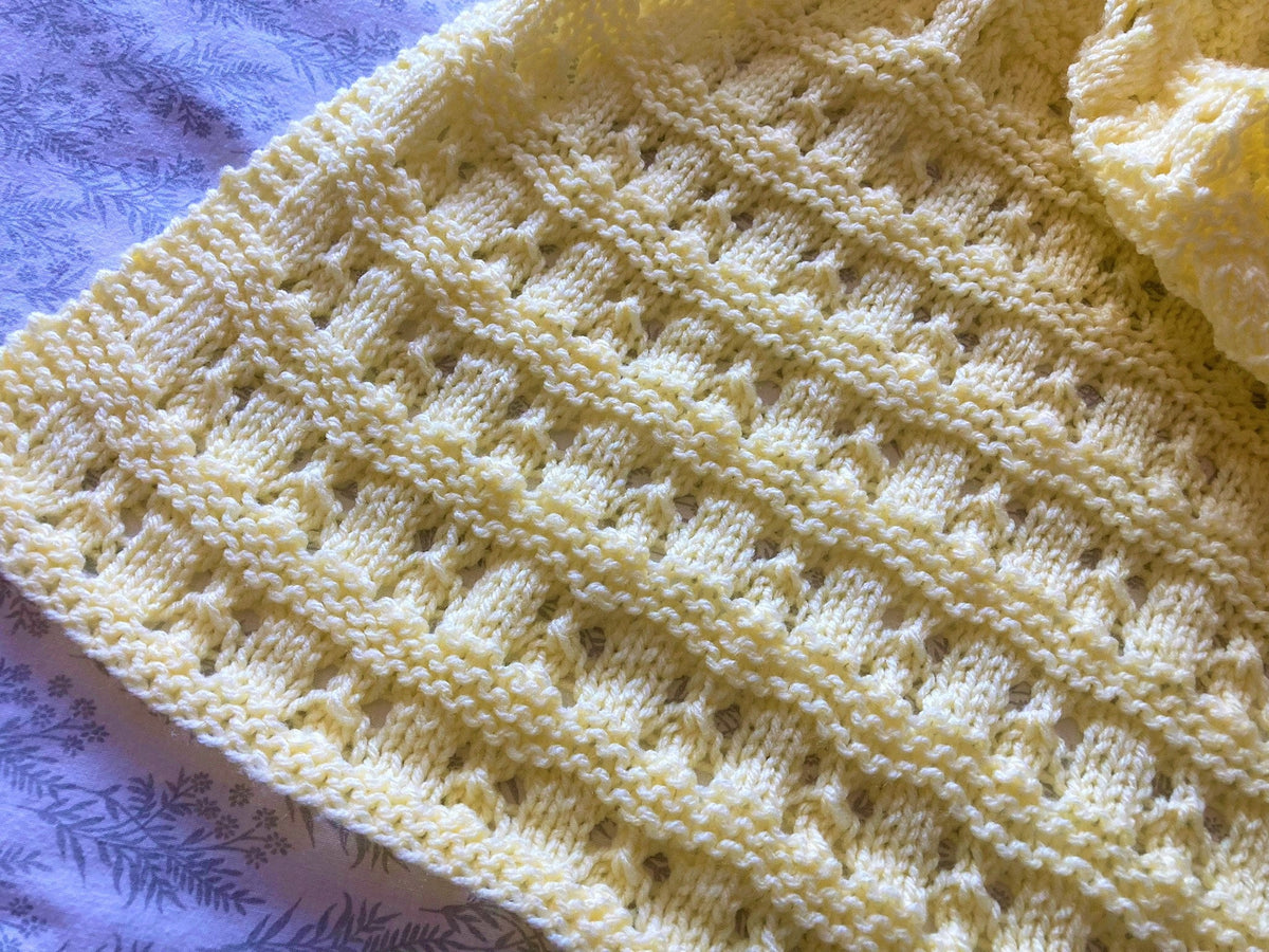 Knitting Pattern ~ Lace & Garter Baby Blanket  ~ ENGLISH ~ PDF Download