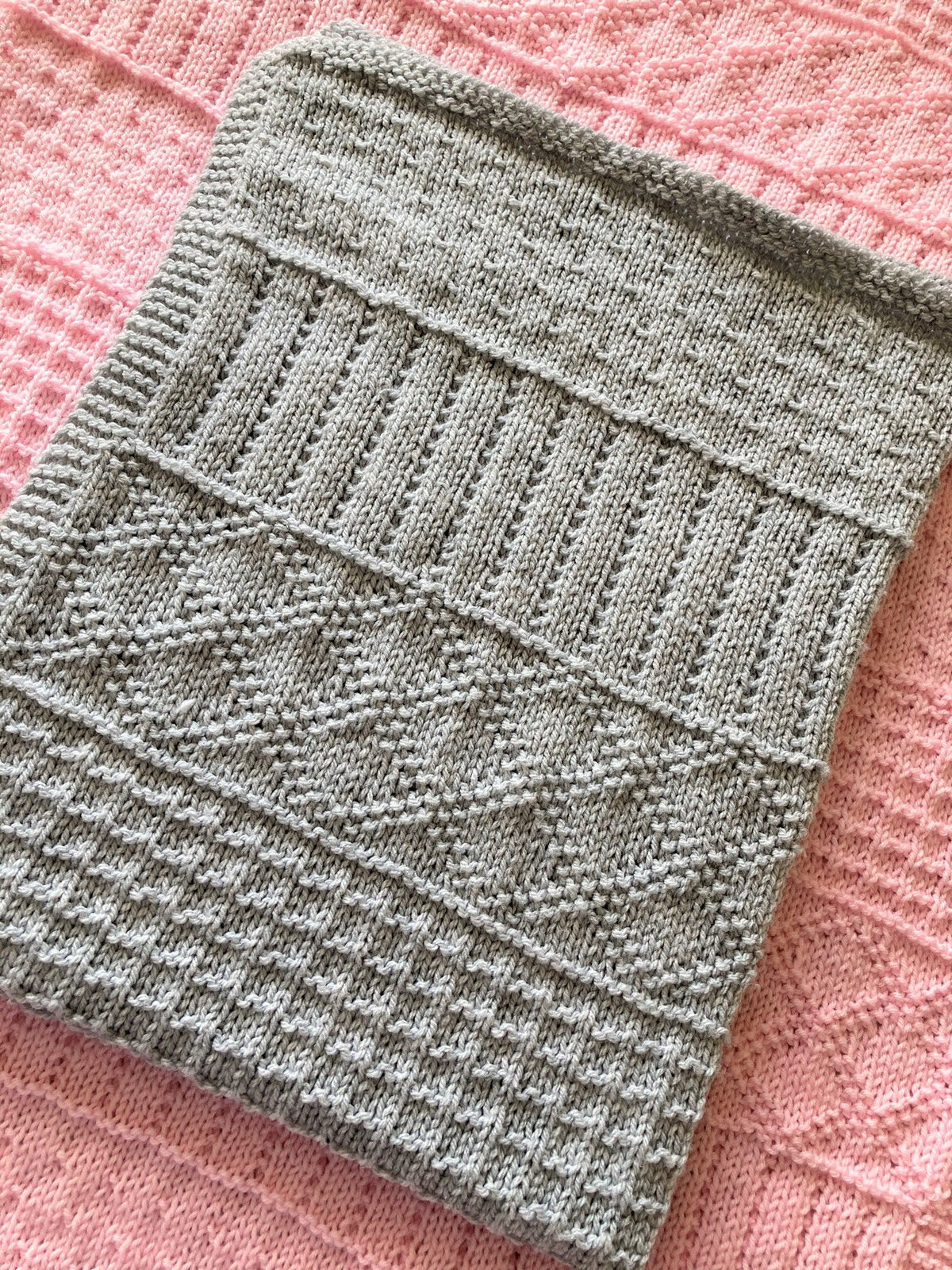 Knitting pattern ~ Easy Sampler Baby Blanket in DK Yarn ~ ENGLISH ~ PDF Download