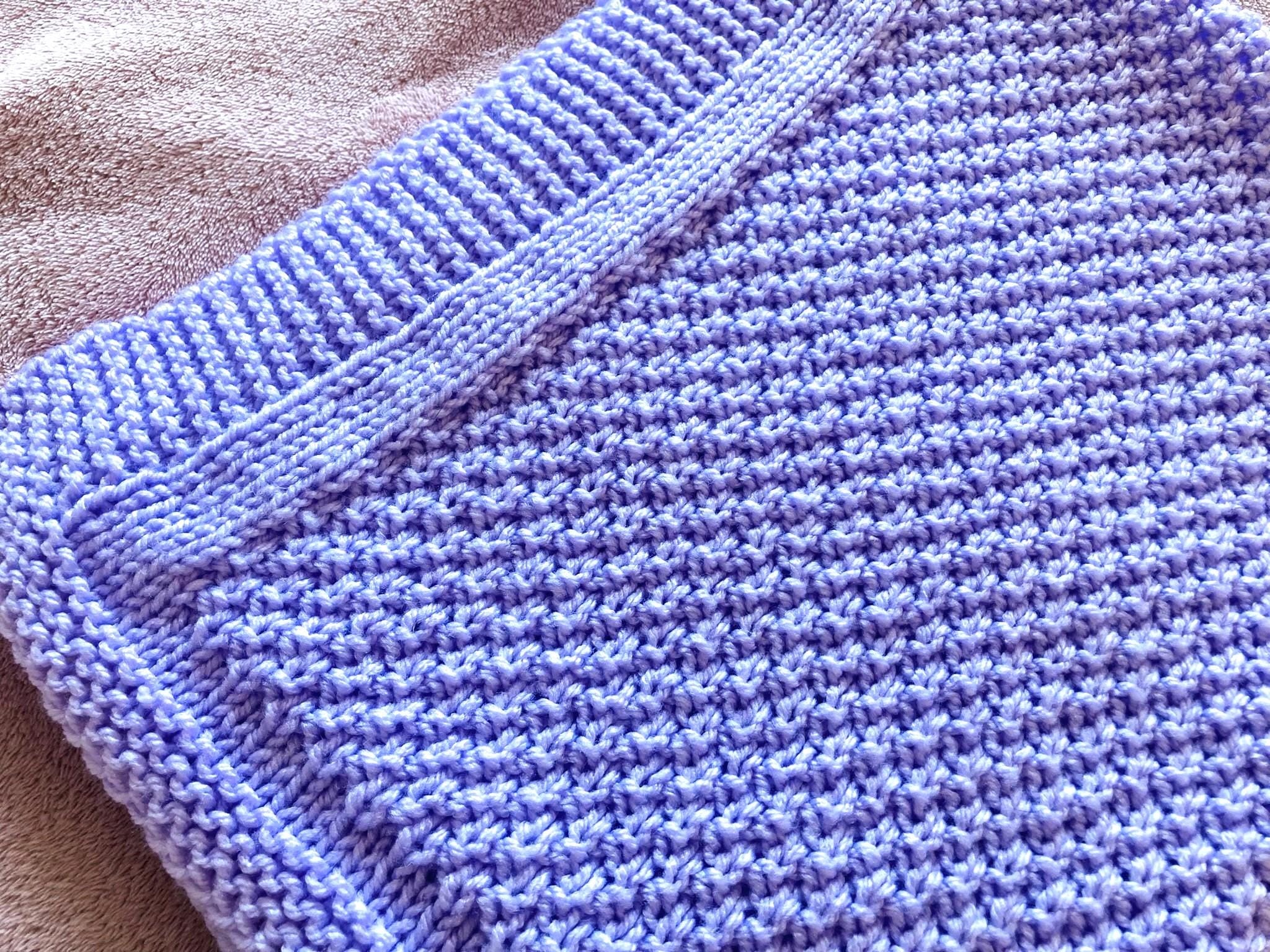 Knitting pattern ~ Double Moss Blanket in Aran or Chunky ~ Perfect for beginners ~ ENGLISH ~ PDF Download