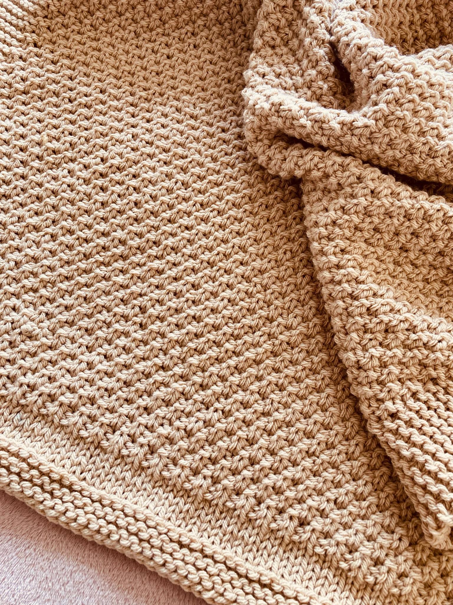 Knitting pattern ~ Double Moss Blanket in Aran or Chunky ~ Perfect for beginners ~ ENGLISH ~ PDF Download