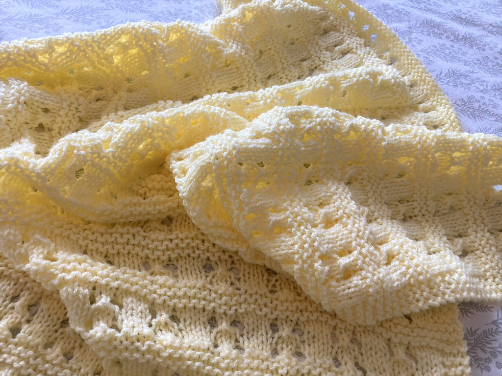 Knitting Pattern ~ Lace & Garter Baby Blanket  ~ ENGLISH ~ PDF Download