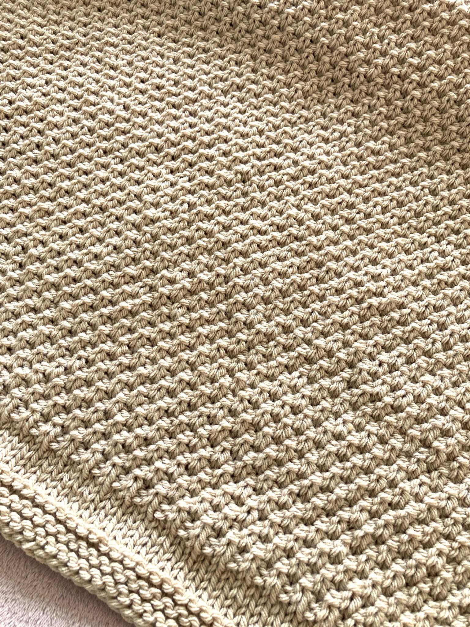Knitting pattern ~ Double Moss Blanket in Aran or Chunky ~ Perfect for beginners ~ ENGLISH ~ PDF Download
