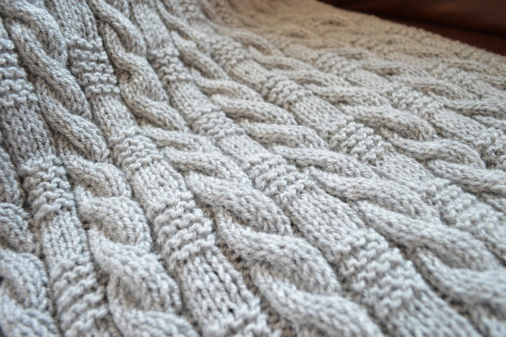 Knitting pattern ~ Cable & Garter Stitch Baby Blanket  ~ ENGLISH ~  PDF Download