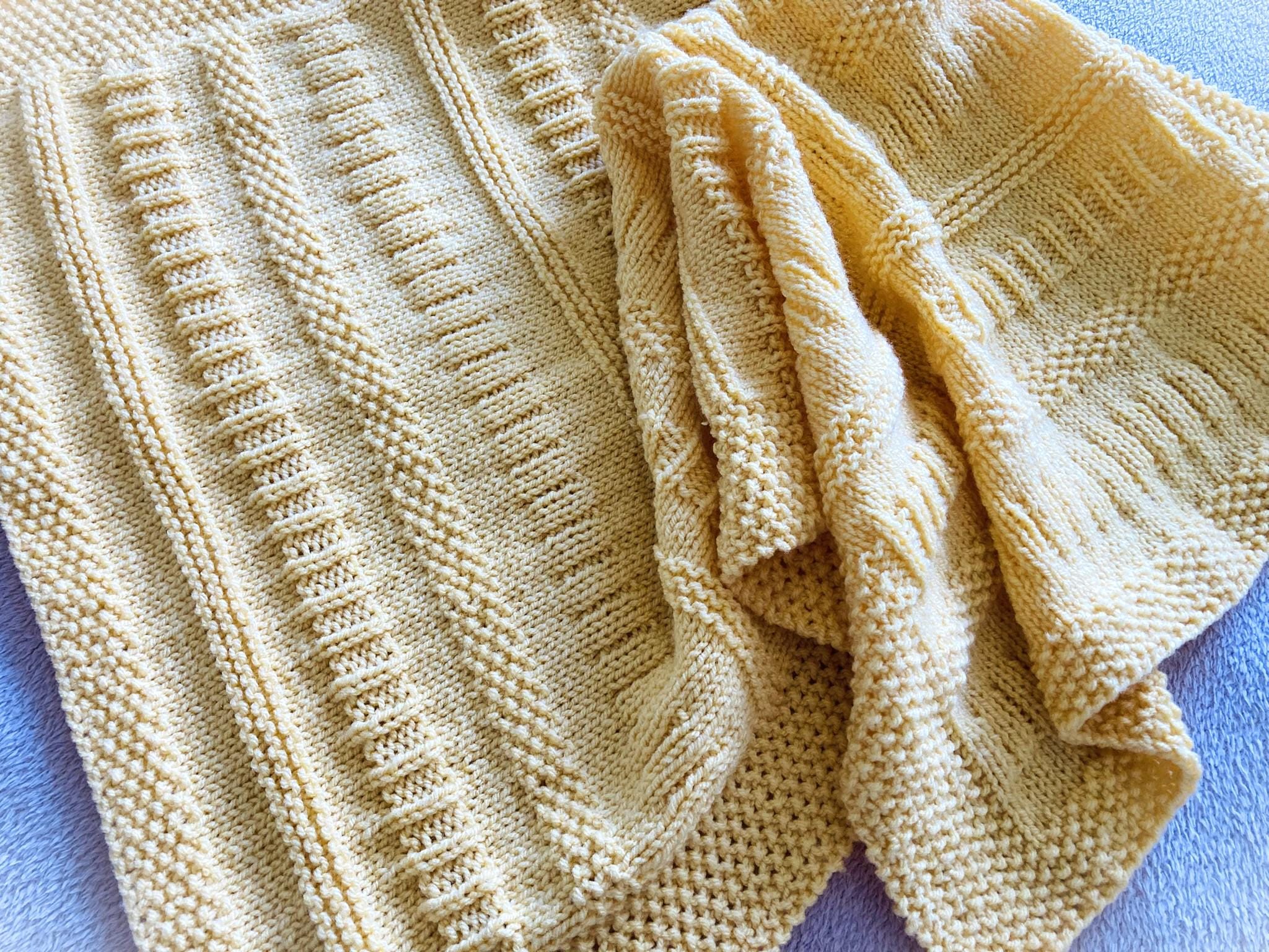 Knitting Pattern ~ Elena Baby Blanket ~ Simple Knit  ~ ENGLISH ~ PDF Download