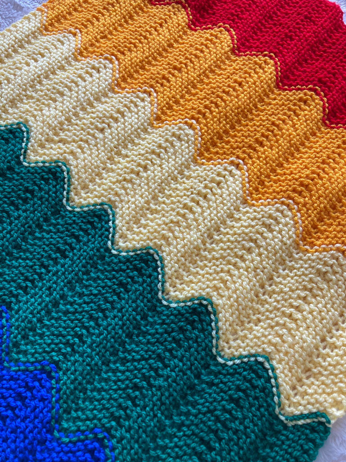 Knitting pattern ~ Rainbow Baby Blanket  ~ ENGLISH ~ PDF Download