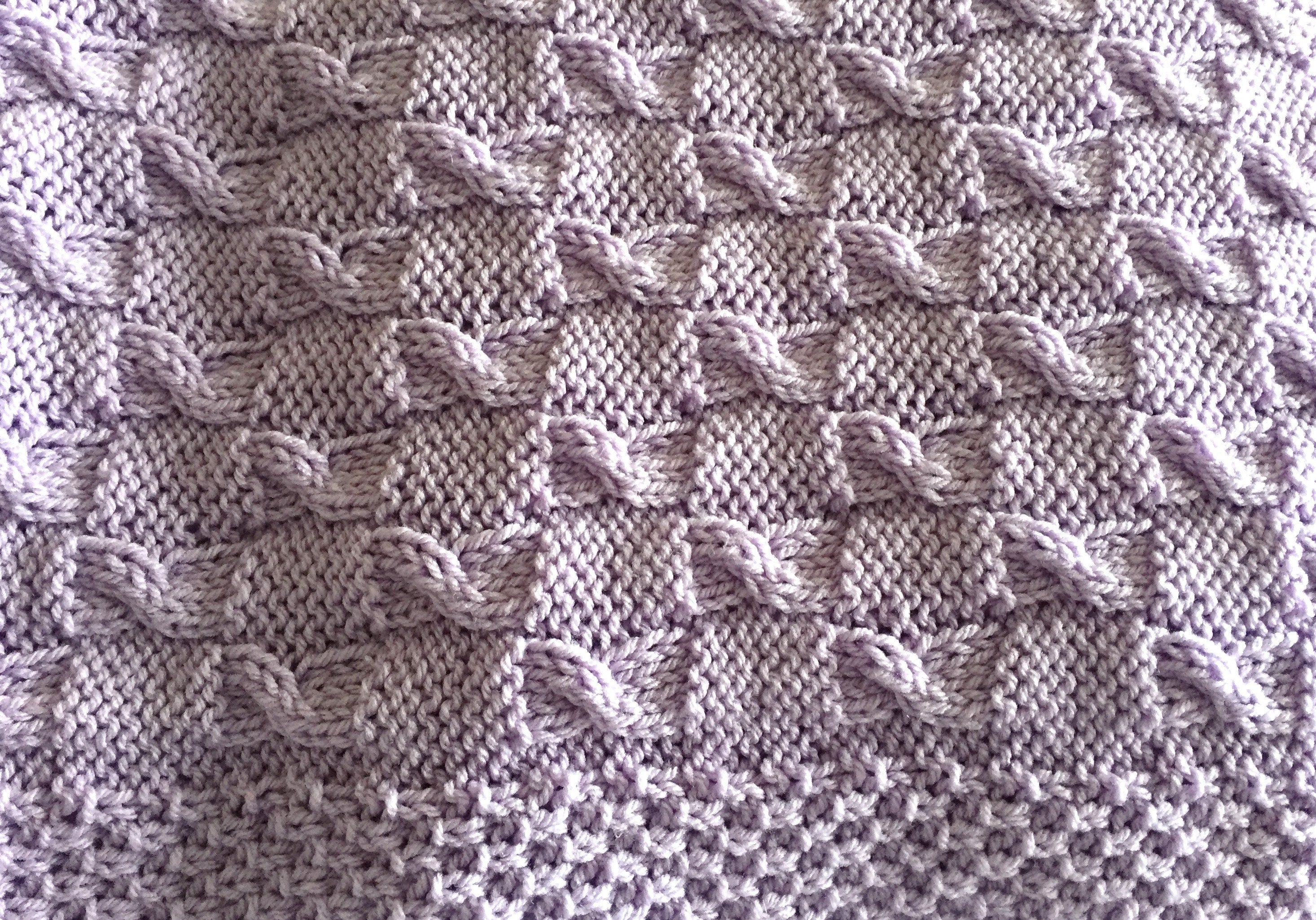 Knitting pattern ~ Broken Cables Baby Blanket  ~ENGLISH ~ PDF Download
