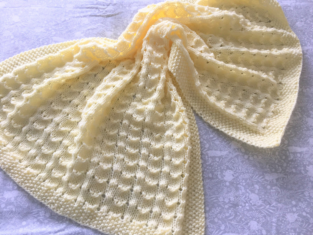 Knitting pattern ~ Sea Shells Baby Blanket ~ ENGLISH ~ PDF Download