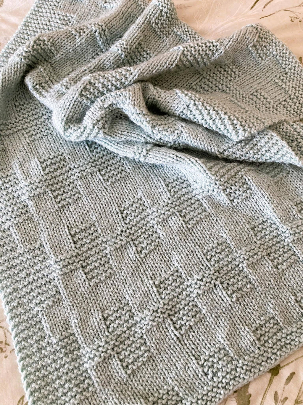 Knitting pattern ~ Chrissy Baby Blanket in Aran Yarn ~ ENGLISH ~ PDF Download