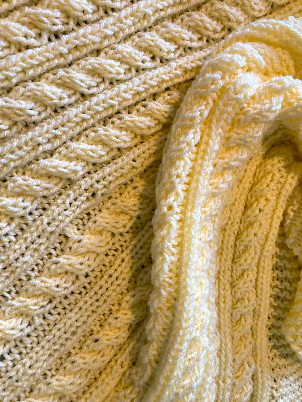 Knitting pattern ~ Easy Cable Baby Blanket in Aran or Chunky yarn ~ ENGLISH ~ PDF Download