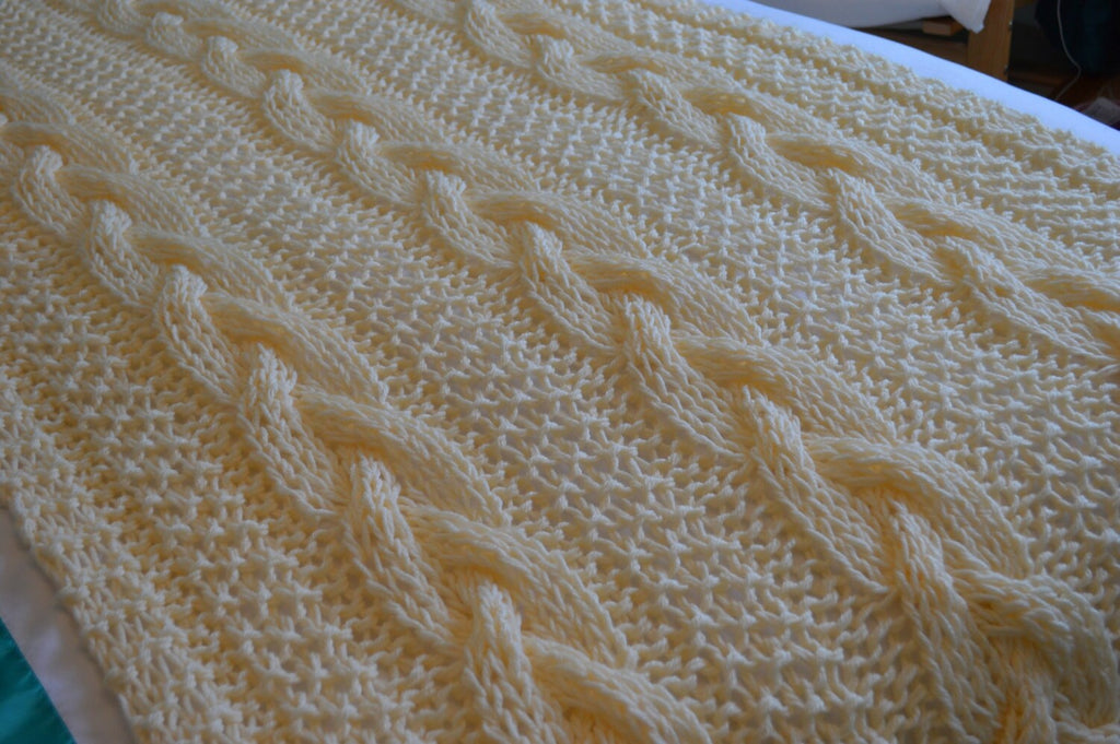 Knitting pattern ~ Braided Cable Chunky Blanket / Throw ~ ENGLISH ~ PDF Download