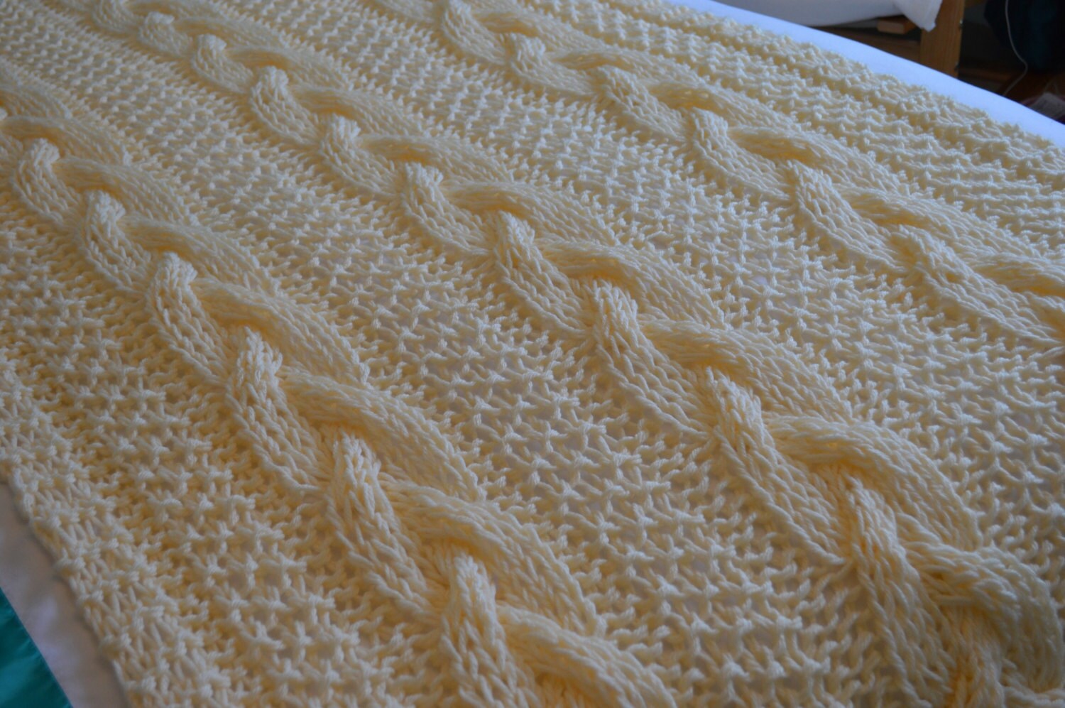 Knitting pattern ~ Braided Cable Chunky Blanket / Throw ~ ENGLISH ~ PDF Download