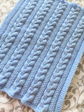 Knitting pattern ~ Braided Cable Baby Blanket ~  ENGLISH ~ PDF Download