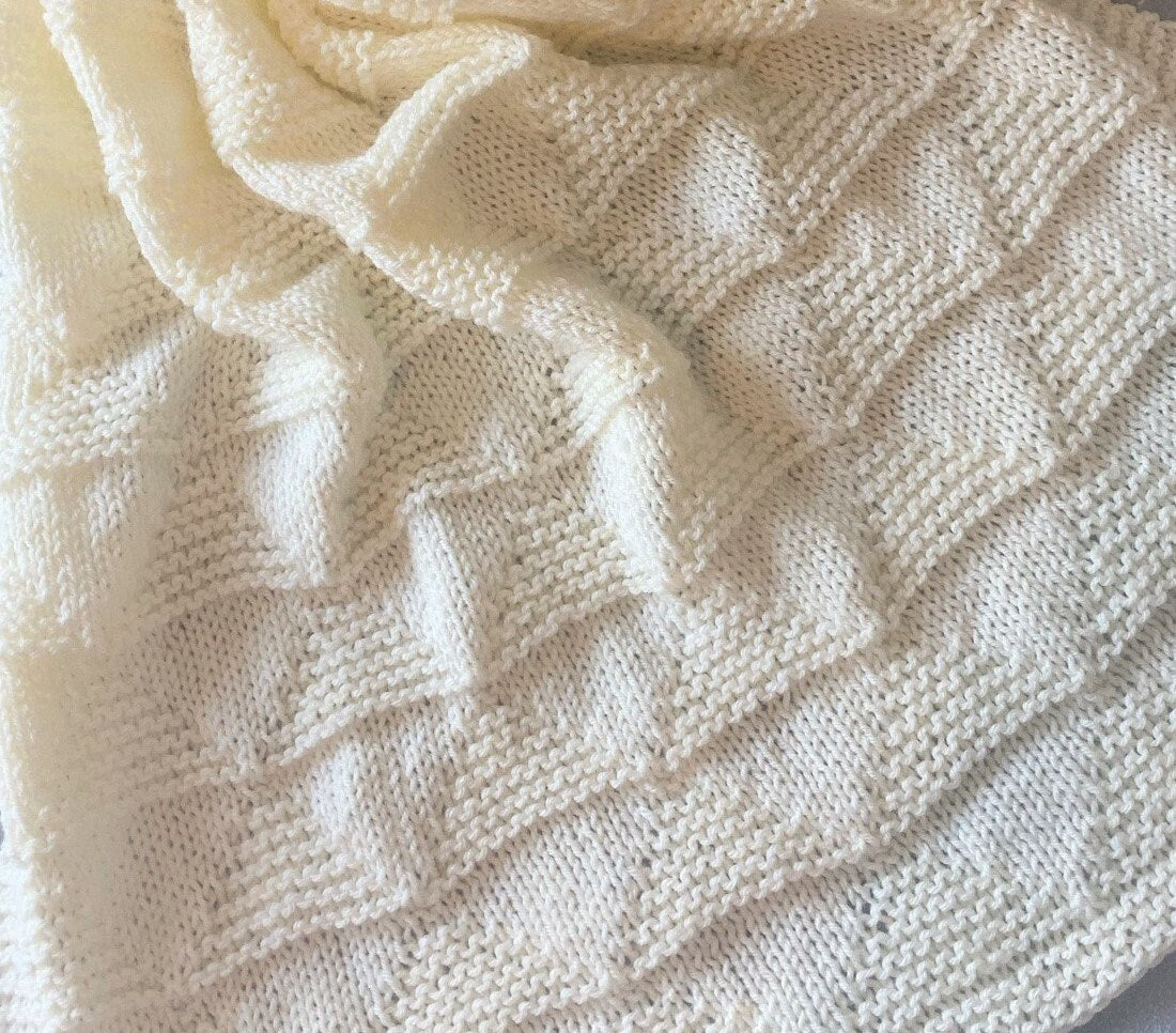 Knitting pattern ~ Little Mountains Baby Blanket  ~ ENGLISH ~  PDF Download