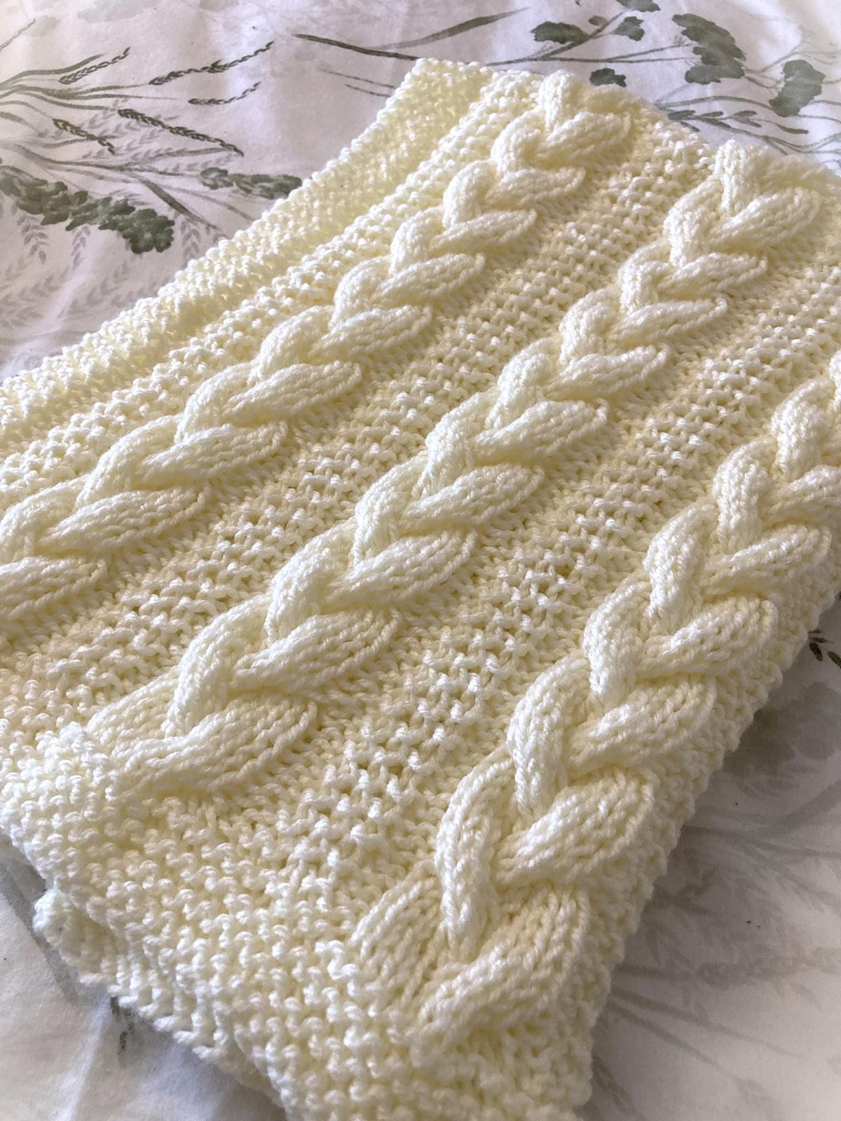 Knitting pattern ~ Braided Cable Baby Blanket ~  ENGLISH ~ PDF Download