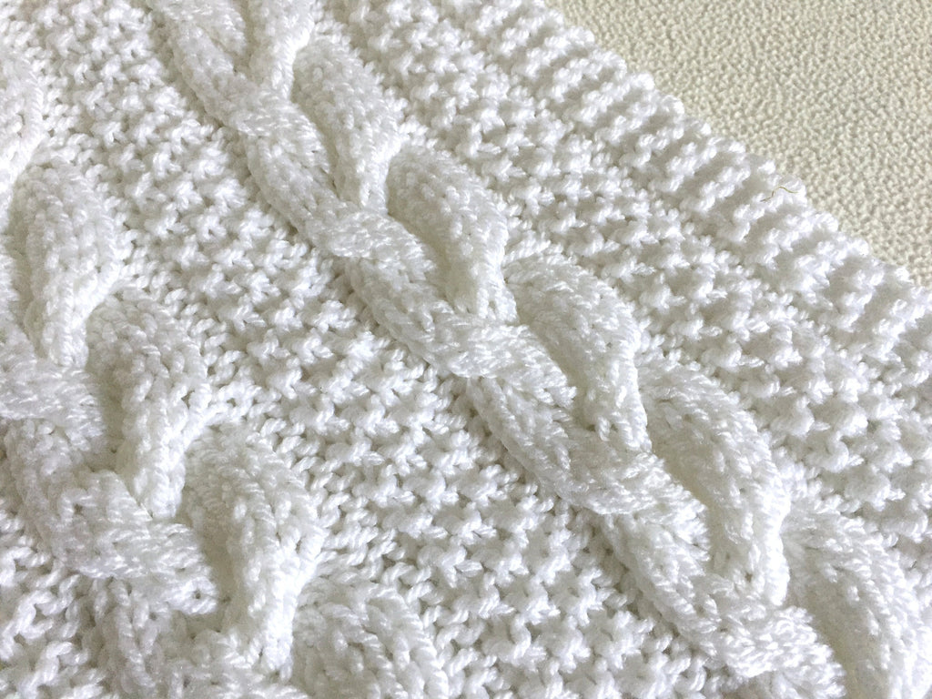 Knitting pattern ~ Braided Cable Baby Blanket ~  ENGLISH ~ PDF Download