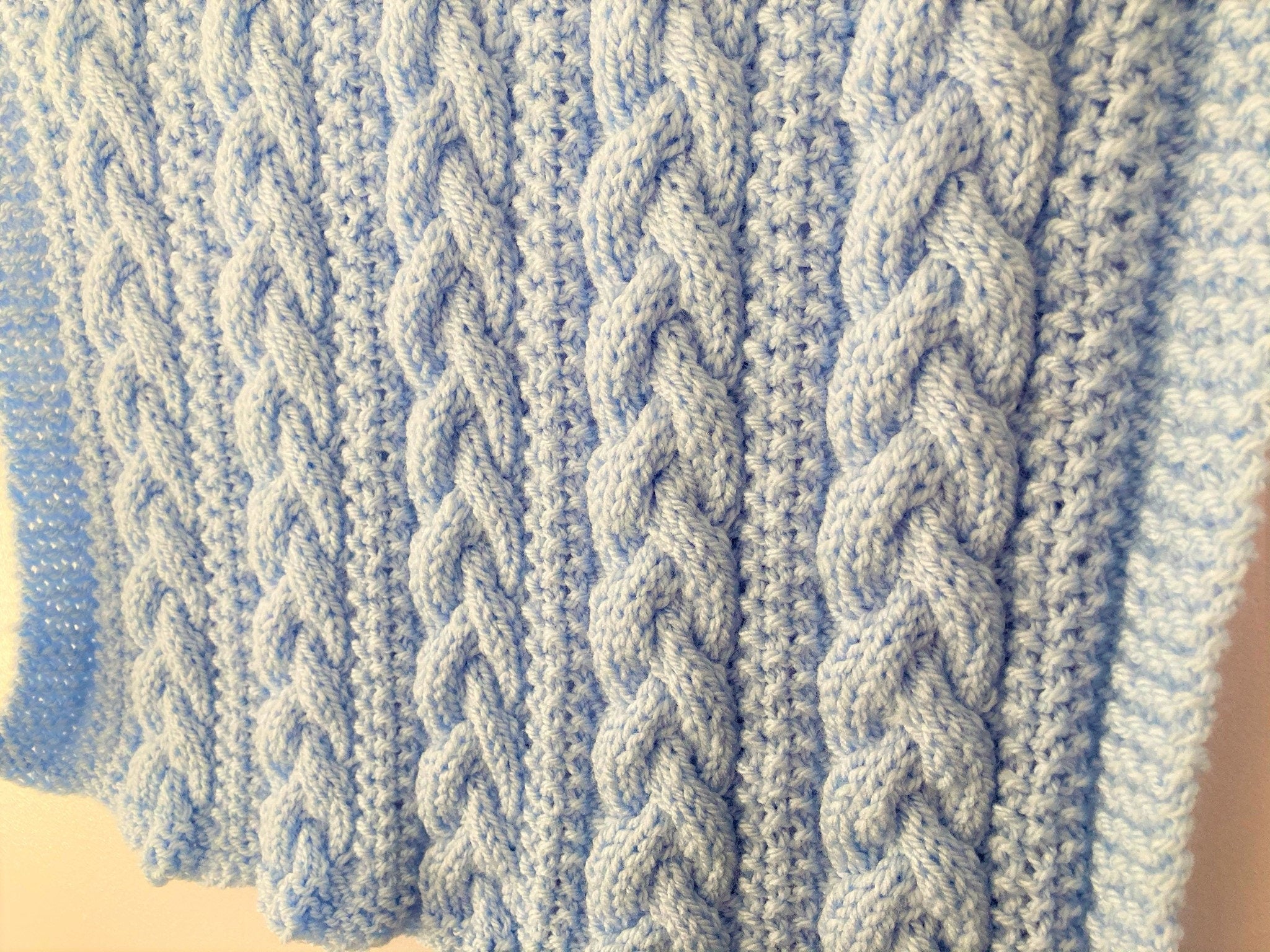 Knitting pattern ~ Braided Cable Baby Blanket ~  ENGLISH ~ PDF Download