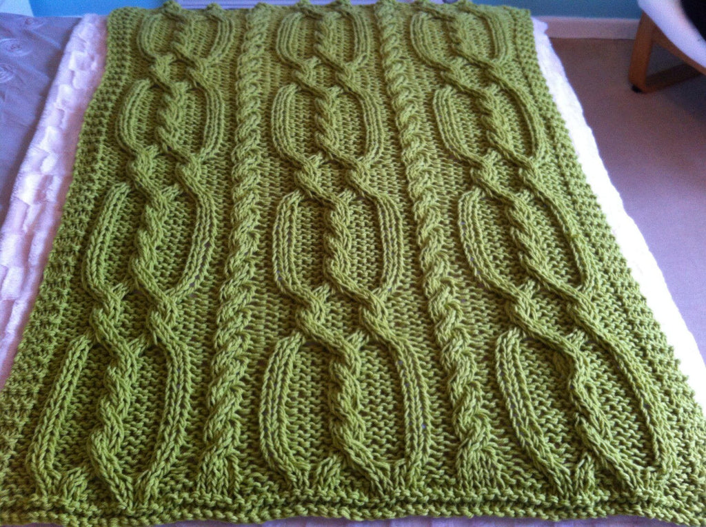 Knitting pattern ~ Snuggly Cable Blanket / Throw. ~ ENGLISH ~  PDF Download