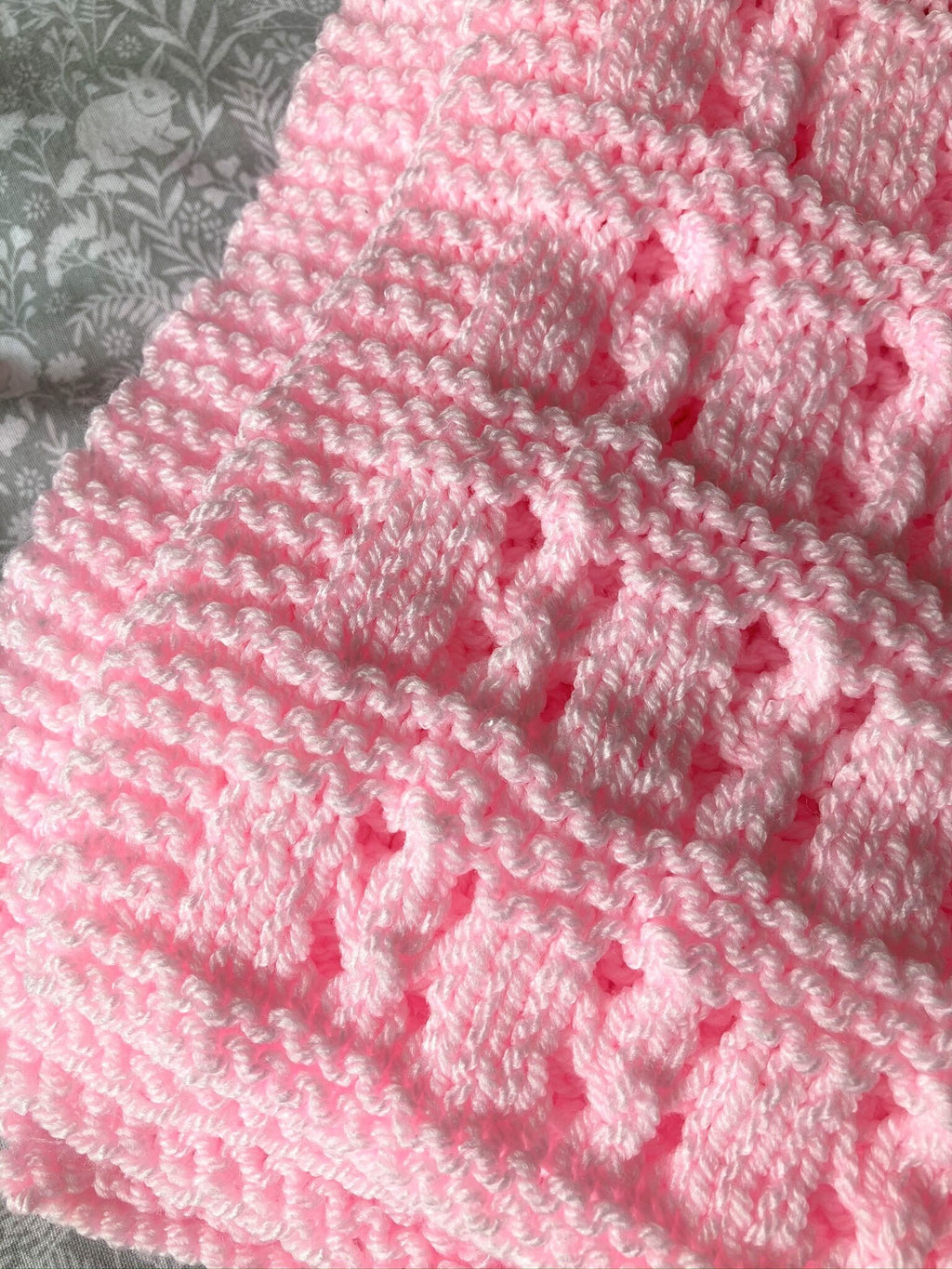 Knitting Pattern ~ Lace & Garter Baby Blanket  ~ ENGLISH ~ PDF Download
