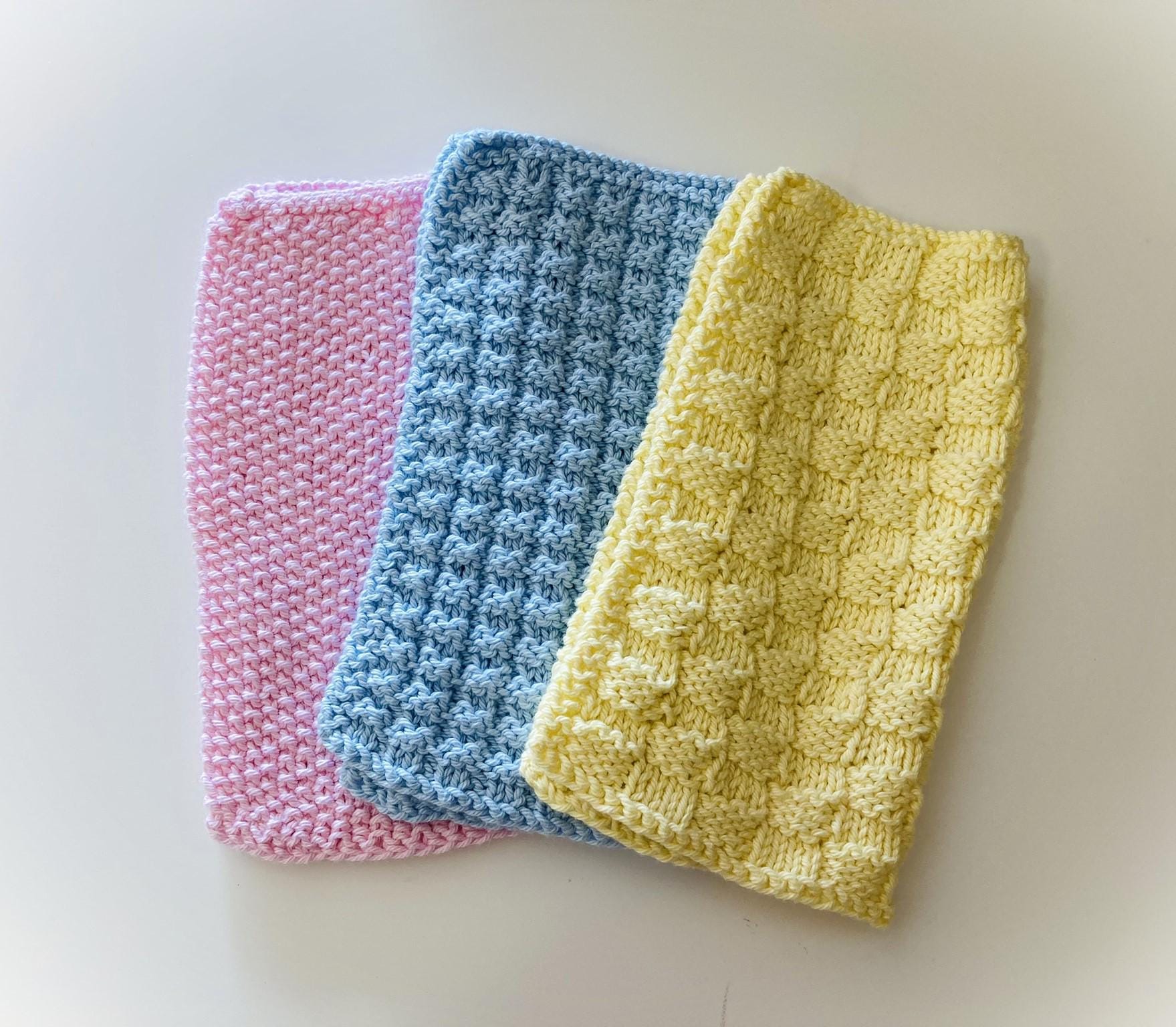 Knitting pattern ~  Cotton Kitchen Cloths / Dishcloths ~ 3 Designs ~ ENGLISH ~  PDF Download