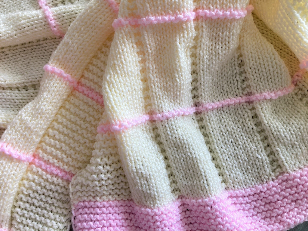 Knitting pattern ~ Cassy Baby Blanket ~ Simple Design ~  ENGLISH ~ PDF Download