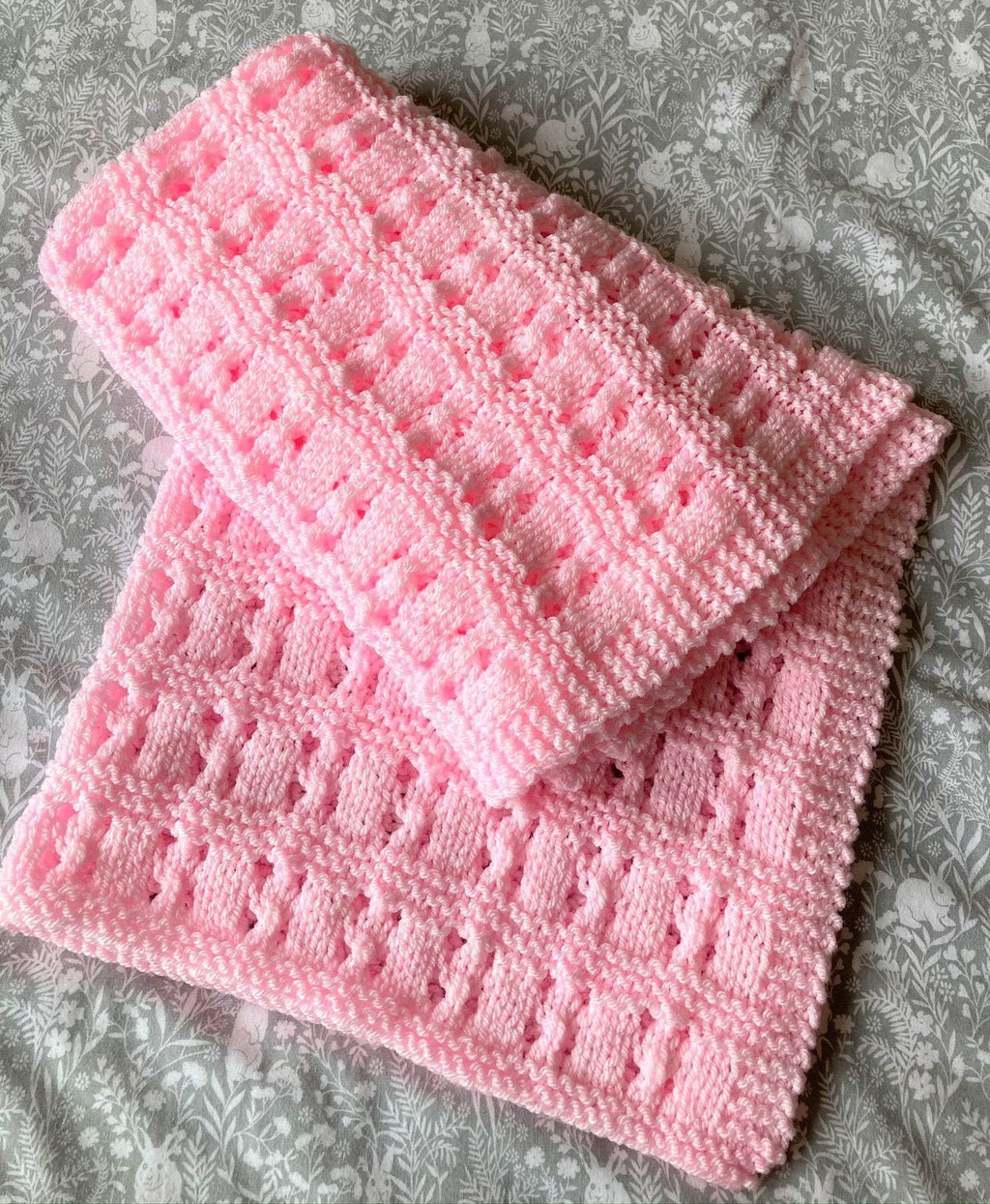 Knitting Pattern ~ Lace & Garter Baby Blanket  ~ ENGLISH ~ PDF Download