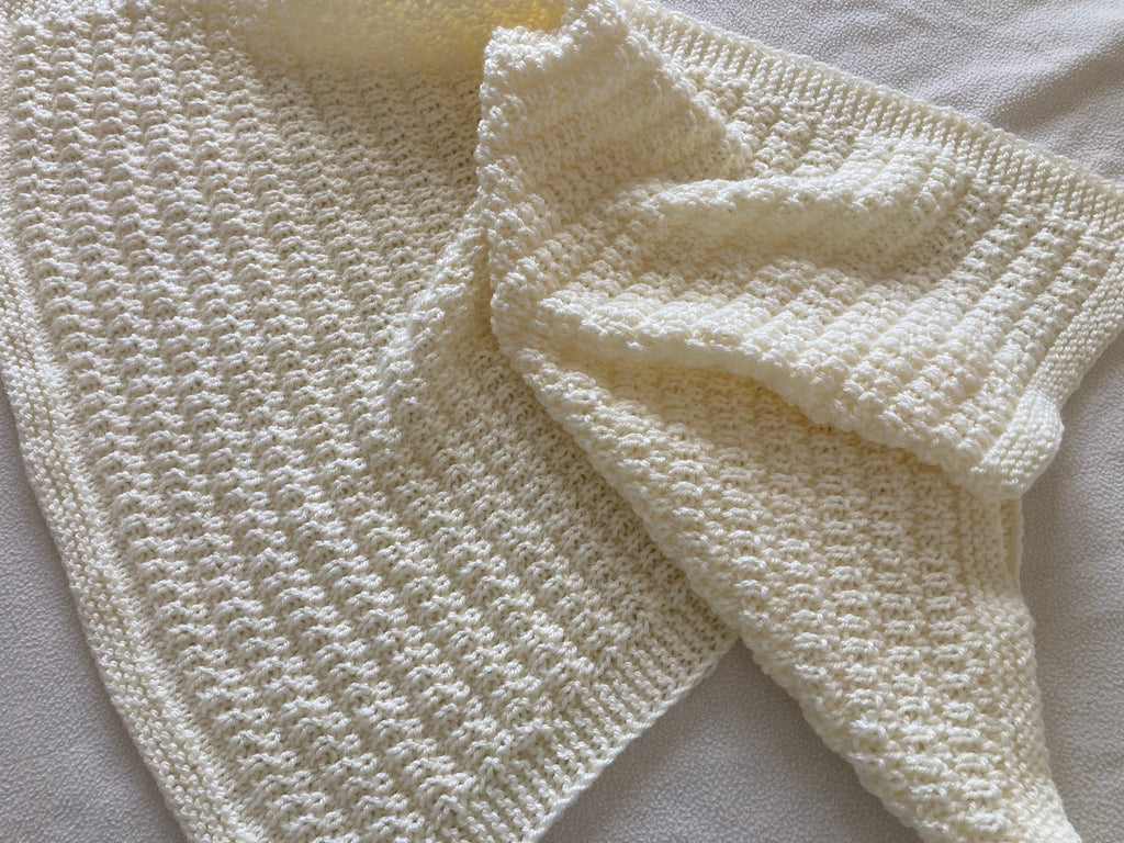 Knitting pattern ~ Meya Baby Blanket ~ Reversible Design ~ Aran Yarn ~ ENGLISH ~  PDF Download