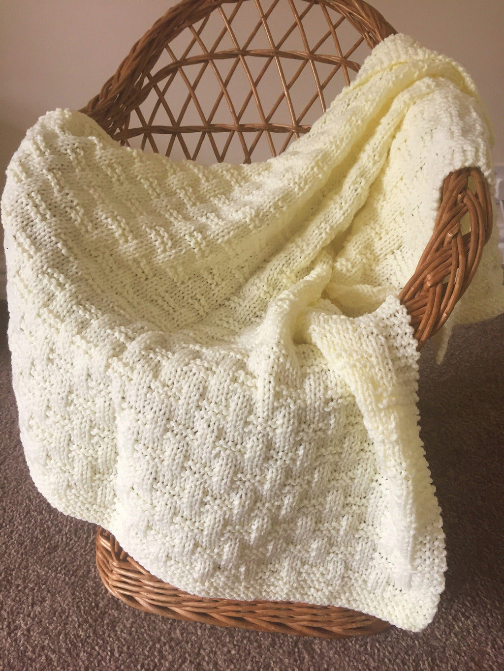Knitting pattern ~ Easy Weave Baby Blanket  ~ ENGLISH ~ PDF Download