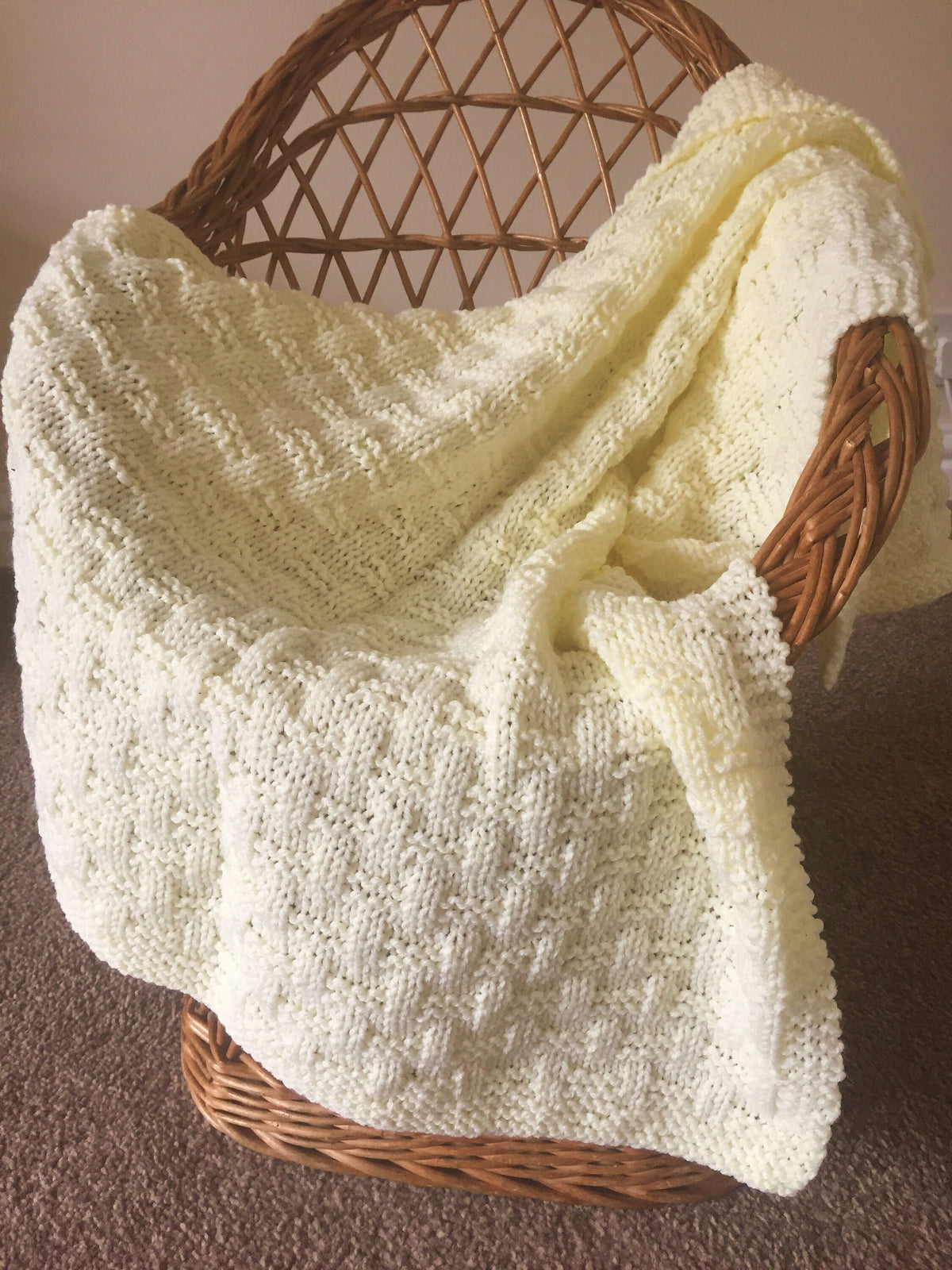 Knitting pattern ~ Easy Weave Baby Blanket  ~ ENGLISH ~ PDF Download