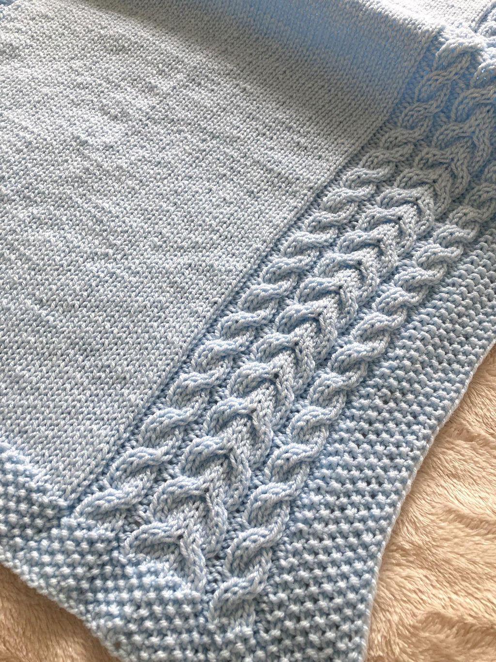 Knitting pattern ~ Leo Baby Blanket ~ Cable Design ~ ENGLISH ~ PDF Download