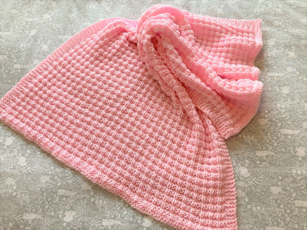 Knitting pattern ~ Simple Waffle Baby Blanket Pattern ~ENGLISH ~ PDF Download