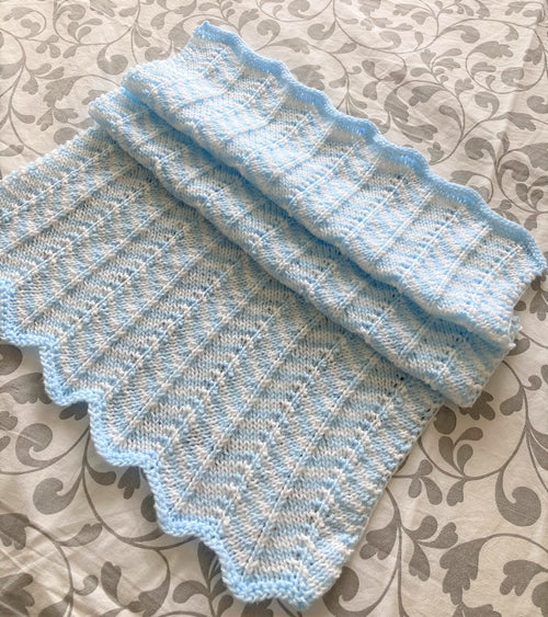 Knitting Pattern ~ Arlo Baby Blanket in DK ~ Chevron Design ~  ENGLISH ~ PDF Download