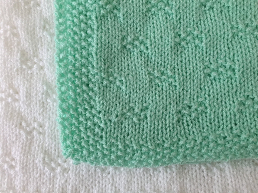 Knitting pattern ~ Moss Checks Baby Blanket ~ ENGLISH ~  PDF Download