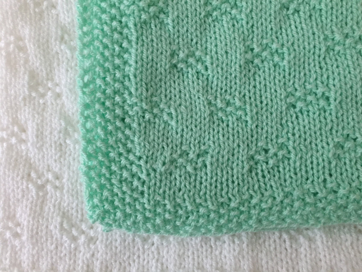 Knitting pattern ~ Moss Checks Baby Blanket ~ ENGLISH ~  PDF Download