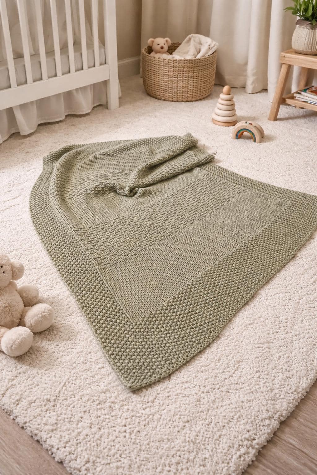 Knitting pattern ~ Scilla Baby Blanket in Aran or DK ~ ENGLISH ~ PDF Download