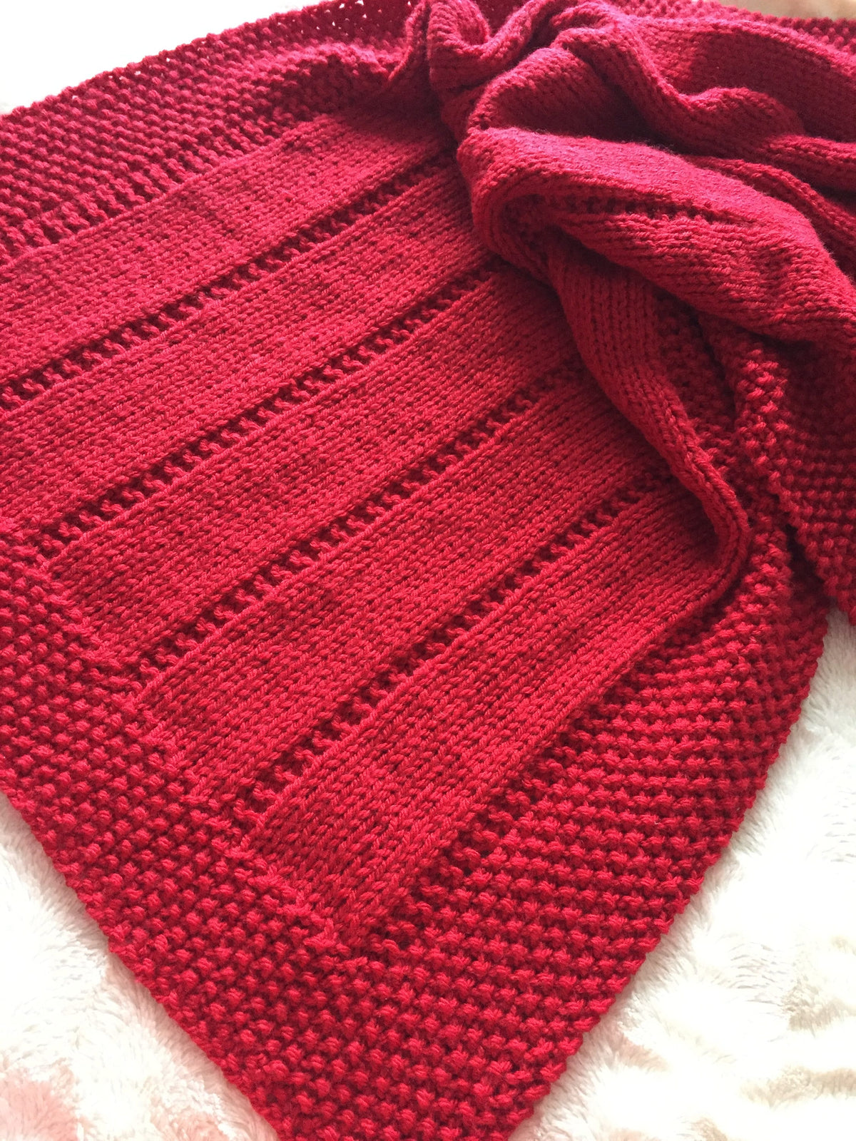 Knitting pattern ~ Easy Baby Blanket in Chunky, Aran or DK ~ Perfect for beginners ~ ENGLISH ~ PDF Download
