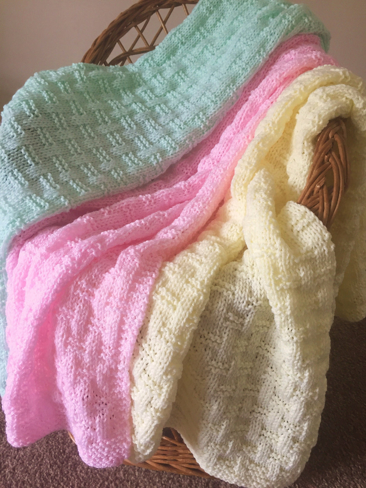 Knitting pattern ~ Easy Weave Baby Blanket  ~ ENGLISH ~ PDF Download