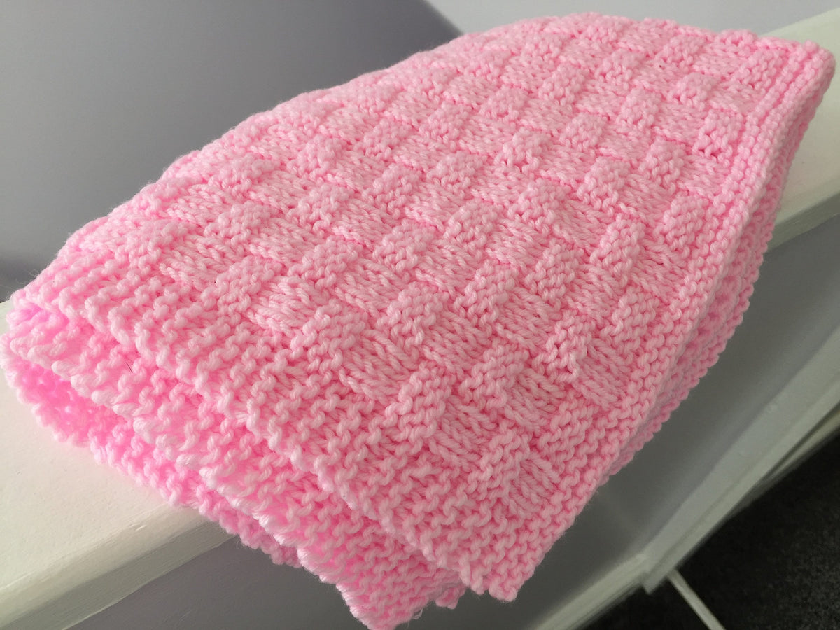Knitting pattern ~ Quick and Easy Basket Weave Baby Blanket  ~ ENGLISH ~ PDF Download