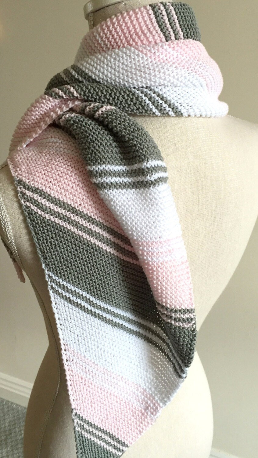 Knitting pattern ~ Effortless Colour Block Shawl ~ ENGLISH ~  PDF Download